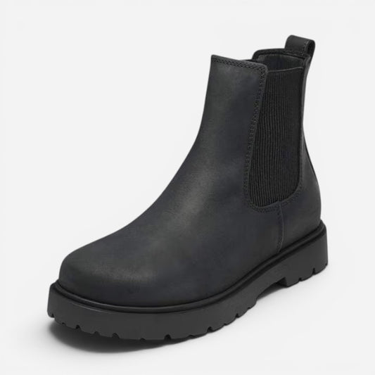 Highwood Slip-On Black Oiled Leather Narrow