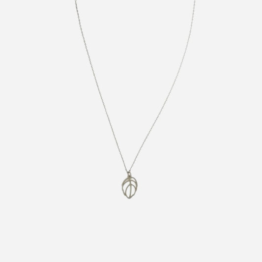 Beech Leaf Pendant Necklace Silver